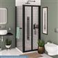 Vantage 2000 6mm Easy Clean 2000mm x 760mm Bi-Fold Shower Door - Matt Black