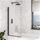 6mm 1400 x 800mm Hinge Bath Screen - Matt Black