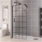 Vantage 2000 8mm Easy Clean 2000mm x 1400mm Framed Walk-In Shower Panel - Matt Black