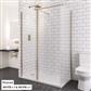 Vantage 2000 8mm Easy Clean 2000mm x 300mm Walk-In Shower Panel - Brushed Brass