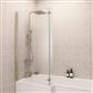 6mm 1400 x 835mm Left Hand (LH) L-Shaped Bath Screen - Brushed Brass