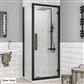 Corniche 2000 8mm Framed 2000mm x 900mm Hinged Shower Door - Matt Black