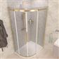 Corniche 2000 1100x800mm Left Hand Offset Quadrant Shower Enclosure - Brushed Brass