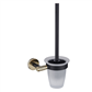 Catania Toilet Brush and Holder Glass Matt Black/Brushed Brass