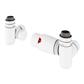 15mm Corner Dual Fuel TRV & Lockshield Valve Matt White