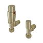 15mm Angled TRV and Lockshield Valve Brushed Brass