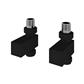 Straight Square Radiator Valves (pair) Matt Black