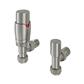 15mm Angled TRV and Lockshield Valve Brushed Nickel