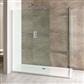 Volente 6mm Easy Clean 1850mm x 300mm Walk-In End Shower Panel with Support Bar - Chrome