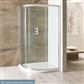 Volente 6mm Easy Clean 900x760mm Single Door Offset Quadrant Shower Enclosure - Chrome