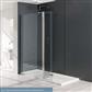 Valliant Type D 8mm 1950mm x 600mm Walk-In Front Shower Panel with 300mm Flipper - Chrome