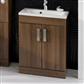 Oslo 58CM 2 Door Basin Vanity Unit - Dark Walnut