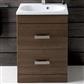 Oslo 58CM 2 Drawer Basin Vanity Unit - Dark Walnut