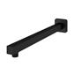 400mm Modern Wall Mounted Square Fixed Over Head Shower Arm - Matt Black