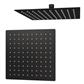 8" (200mm x 200mm) Square Fixed Over Head Shower Head - Matt Smooth Black