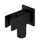 Square Wall Elbow & Shower Handset Holder - Matt Black