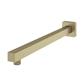 400mm Modern Wall Mounted Square Fixed Over Head Shower Arm - Brushed Brass