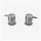 (Pair) Deck Mounted Round Lever Side Valve Handles for Bath Filler Taps - Chrome