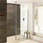 Valliant 8mm 1950mm x 500mm Round Pole Walk-In Front Shower Panel - Chrome