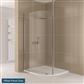 Valliant 8mm 1850mm x 1200mm Round Pole Walk-In Offset Shower Panel - Chrome