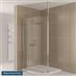 Valliant 8mm 1850mm x 1000mm Square Pole Walk-In Offset Shower Panel - Chrome