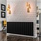 Guardia 600 x1420 Aluminium Radiator Matt Black