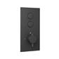 Concealed Thermostatic Shower Valve with Double Round Push Button - Matt Smooth Black