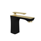 Helston Basin Mono Tap (inc waste) - Matt Smooth Black/Brushed Brass