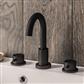 Meriden 3 Tap Hole Basin Mixer Tap Set Matt Black 