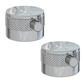 (Pair) Meriden Half Knurling Tap Handles for Wall Mounted 3 Tap Hole Basin / Bath Mixer Tap Chrome