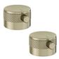 (Pair) Meriden Half Knurling Tap Handles for Wall Mounted 3 Tap Hole Basin / Bath Mixer Tap Brushed Brass