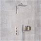 Shower Bundle with Concealed Valve, Rectangular Shower Head, Square Shower Arm & Shower Shelf - Chrome