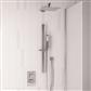 Square Thermostatic Shower Bundle with Shower Head, Valve, Round Riser Kit & Handset - Chrome